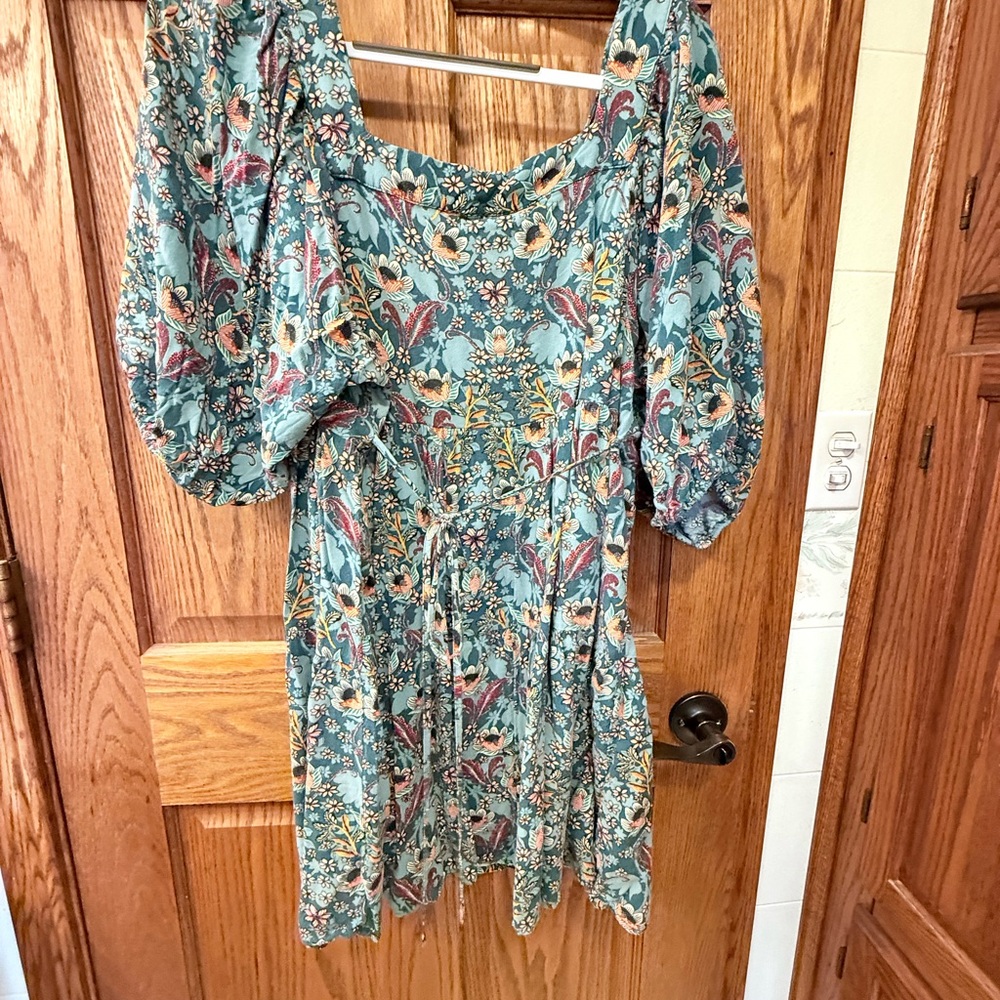Maurices Blue Puff Sleeve Scoop Neck Blouse